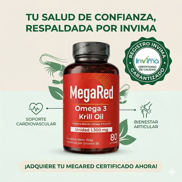 MegaRed Omega-3 Krill Oil 350 mg INVIMA No NSA-0825-2026